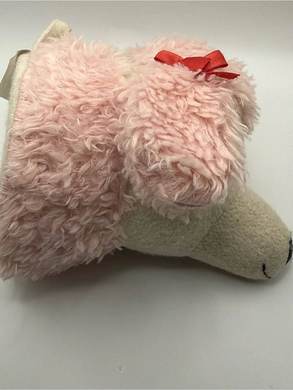 Target Pink Plush Dog Toy with Cream Face and Black Nose
